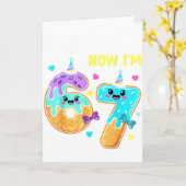 7歳の誕生日おめでとうTシャツ 女の子 7歳 僕は6歳だった カード (黄色い花)