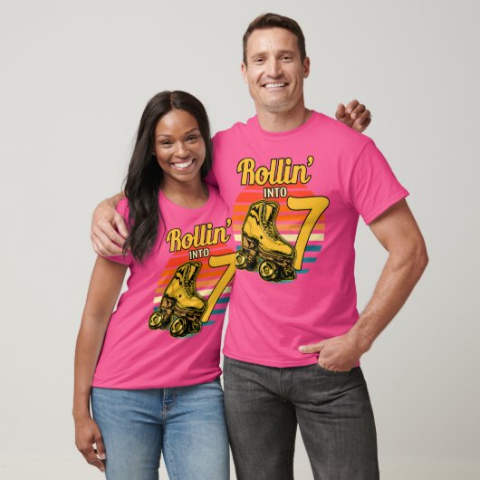 7歳の誕生日お祝いローラースケートパーティ Tシャツ (ユニセックス)