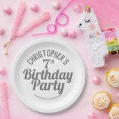 7歳の誕生日お祝い紙皿 ペーパープレート (パーティー)