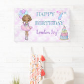 7歳の誕生日の女の子プリンセス アフリカ系アメリカ人 横断幕 (インサイチュ)