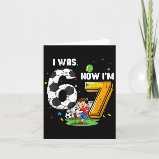 7歳の誕生日は6歳だったけど今は7歳 サッカー 67 男子 子供 YouTuber カード (正面)