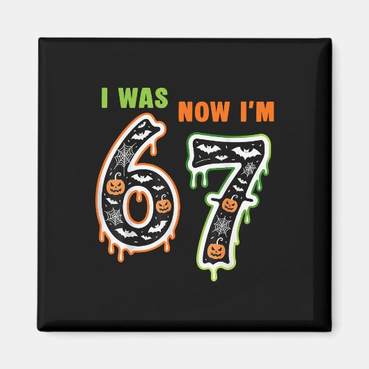 7歳の誕生日は6歳、今は7歳 67 子供のためのおもしろ画像 マグネット (正面)