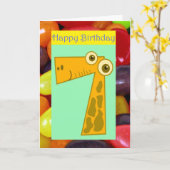 7歳の誕生日を祝う7歳の誕生日を祝う カード (黄色い花)