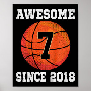 7歳の誕生日を迎えるスケルタルマニアのためのヴィンテージ スポーツデザイン ポスター