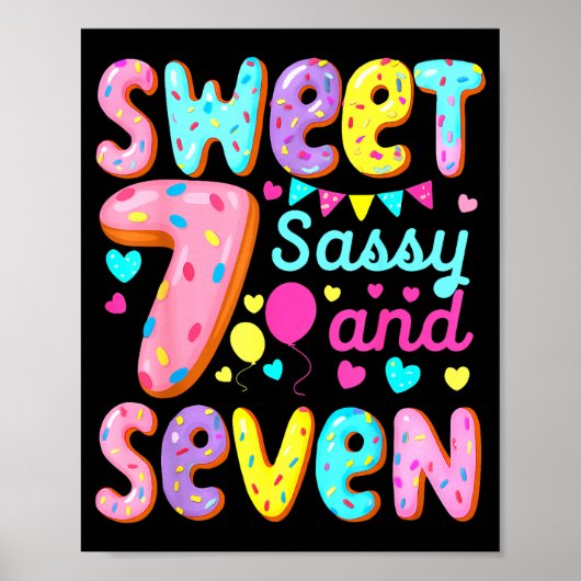 7歳の誕生日を迎える女の子のSweet+Syとセブン ポスター (正面)