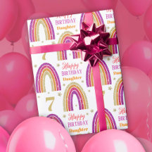 7歳の誕生日を迎える娘へ ピンクのラメ入り虹