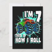 7歳の誕生日ギフトforモンスタートラックボーイ 招待状 (裏面)