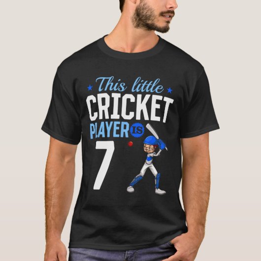 7歳の誕生日クリケット選手 Tシャツ (正面)