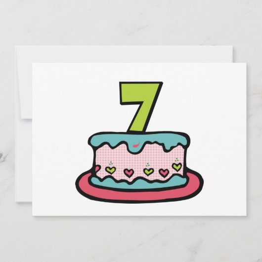 7歳の誕生日ケーキ カード (正面)