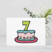7歳の誕生日ケーキ カード (スタンド正面)