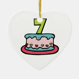 7歳の誕生日ケーキ セラミックオーナメント