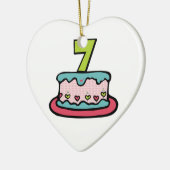 7歳の誕生日ケーキ セラミックオーナメント (左)