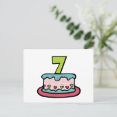 7歳の誕生日ケーキ ポストカード (スタンド正面)