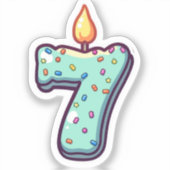 7歳の誕生日ステッカー シール (正面)