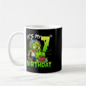 7歳の誕生日ゾンビラバー 7歳の男の子用 コーヒーマグカップ (左)