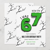 7歳の誕生日パーティーの招待状 – 7歳になりました 招待状 (正面/裏面)