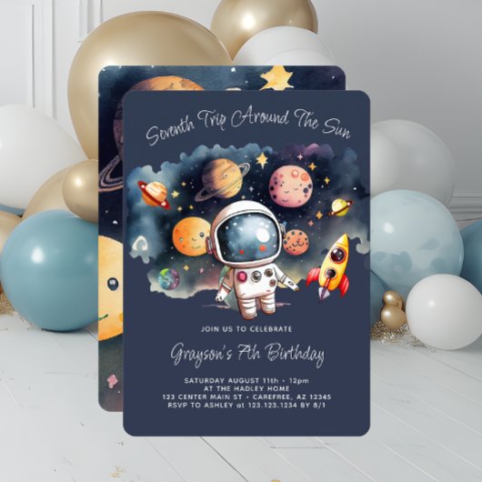 7歳の誕生日パーティー宇宙惑星 招待状