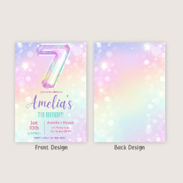 7歳の誕生日パーティー招待状（女の子） 招待状