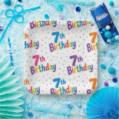 7歳の誕生日パーティー用紙皿 ペーパープレート (パーティー)