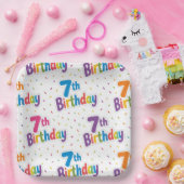 7歳の誕生日パーティー用紙皿 ペーパープレート (パーティー)