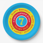 7歳の誕生日パーティー用紙皿 ペーパープレート (正面)
