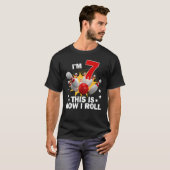 7歳の誕生日パーティー お気に入りのボウリング Tシャツ (正面フル)