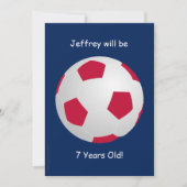 7歳の誕生日パーティー サッカーボール 招待状 (正面)