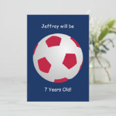 7歳の誕生日パーティー サッカーボール 招待状 (スタンド正面)