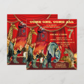 7歳の誕生日パーティー 招待状 (正面/裏面)