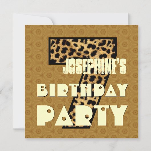 7歳の誕生日パーティー 7歳のグランジデザインV4 招待状 (正面)