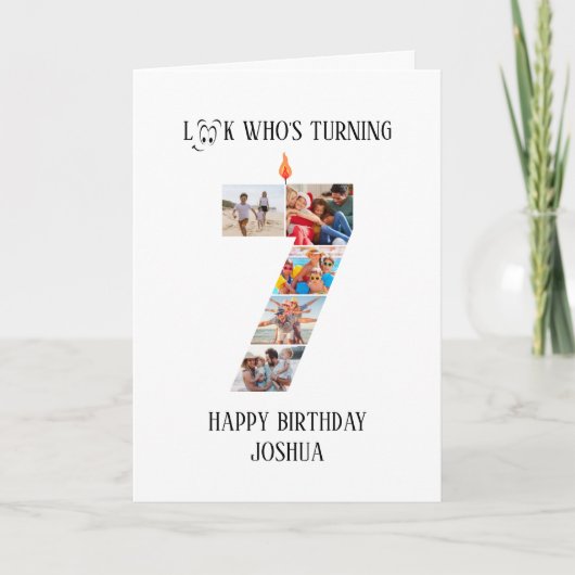 7歳の誕生日フォトカード カード (正面)