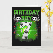 7歳の誕生日プレゼント サッカー少年 7歳 カード (黄色い花)