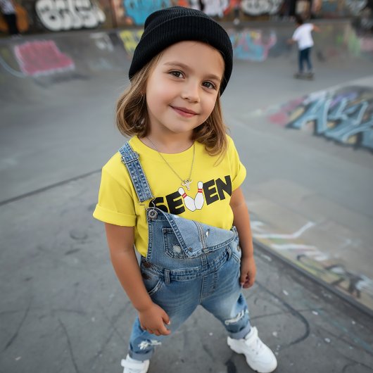 7歳の誕生日ボウリングTシャツ 子供用 Tシャツ