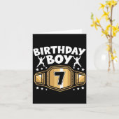 7歳の誕生日レスリング少年 カード (黄色い花)