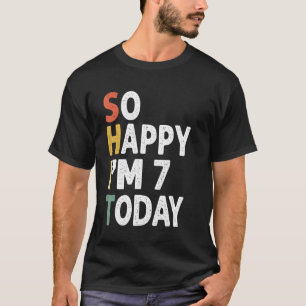 7歳の誕生日ヴィンテージだから幸せIm 7 Today Tシャツ