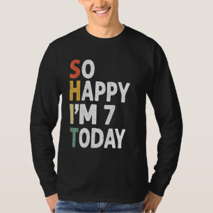 7歳の誕生日ヴィンテージだから幸せIm 7 Today Tシャツ