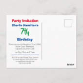 7歳の誕生日招待状ポストカード ポストカード (裏面)