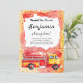 7歳の誕生日消防車 招待状 (スタンド正面)