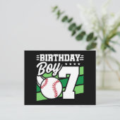 7歳の誕生日野球パーティーテーマ 男の子 7歳 ポストカード (スタンド正面)