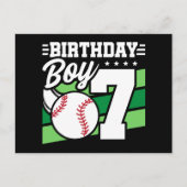 7歳の誕生日野球パーティーテーマ 男の子 7歳 ポストカード (正面)
