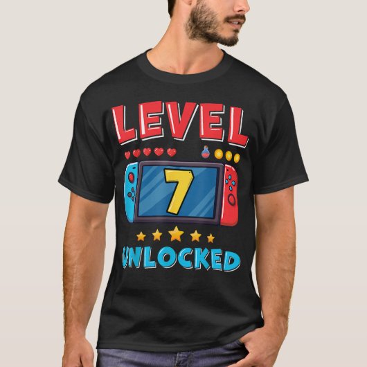 7歳の誕生日飾り 子供 お誕生日 ガンマー 男の子 7才 Tシャツ (正面)