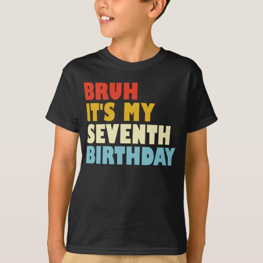 7歳の誕生日7歳のガールボーイ Tシャツ (正面)