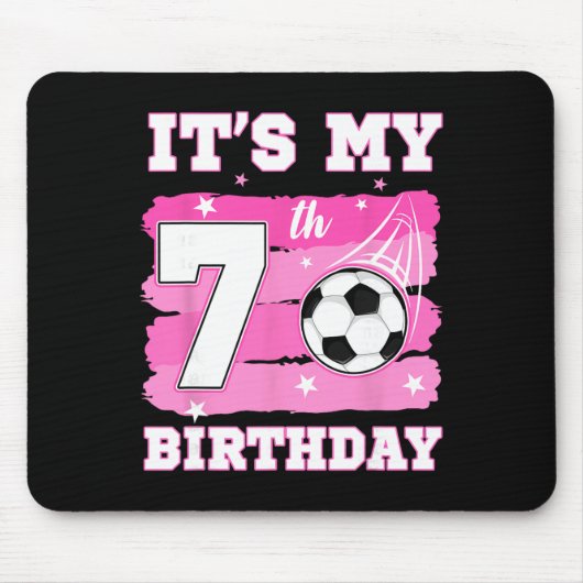 7歳の誕生日 サッカー好き女子のギフト マウスパッド (正面)