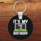 7歳の誕生日 サッカー好き 7歳 キーホルダー (正面)