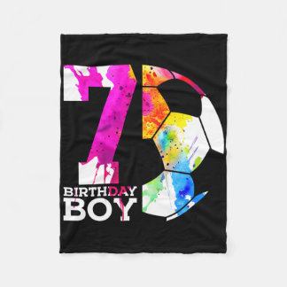 7歳の誕生日 サッカー少年 7歳の誕生日おめでとう フリースブランケット