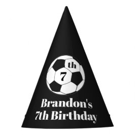 7歳の誕生日 サッカー フットボール 黒 男の子 スポーツ パーティーハット