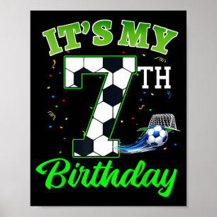 7歳の誕生日 サッカー ボーイ ガール キッズ サッカー スポーツ ポスター