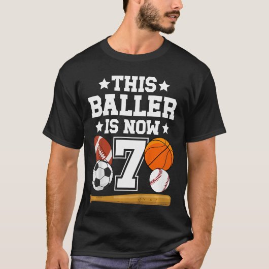 7歳の誕生日 スポーツ 誕生日パーティー 7歳児 Tシャツ (正面)