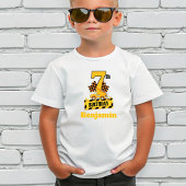 7歳の誕生日 ダンプトラック 建設テーマ パーティー Tシャツ