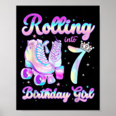 7歳の誕生日 ローラースケートの子供たち 7歳の誕生日ギフト 男の子 ポスター (正面)